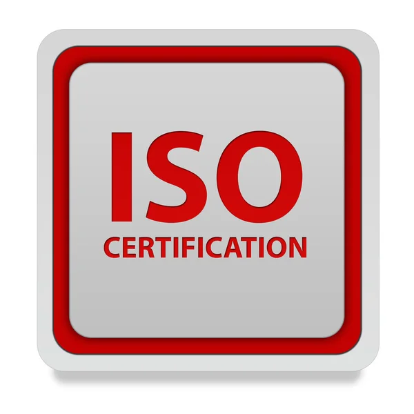 ISO certifieringen fyrkantiga ikonen på vit bakgrund — Stockfoto