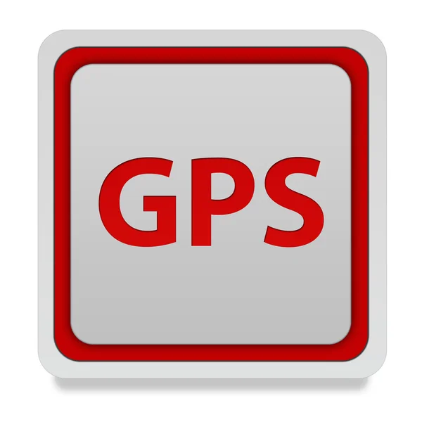 GPS simgesi beyaz arka plan üzerinde kare — Stok fotoğraf
