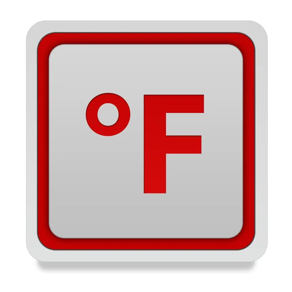 Fahrenheit icona quadrata su sfondo bianco — Foto Stock