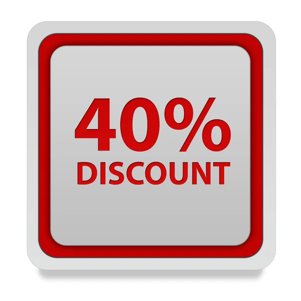 Discount forty percent square icon on white background — Stock Photo, Image