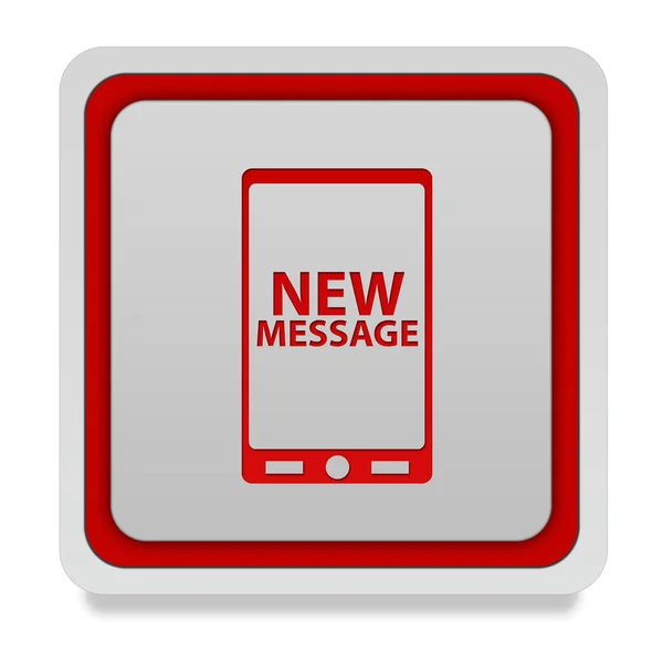 Novo ícone quadrado mensagem no fundo branco — Fotografia de Stock