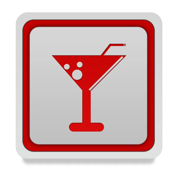Drinken vierkante pictogram op witte achtergrond — Stockfoto