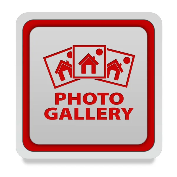 Fénykép Galéria négyzet alakú ikon a fehér háttér — Stock Fotó