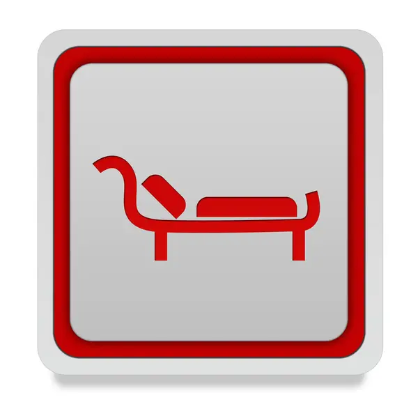 Bed square icon on white background — Stock Photo, Image