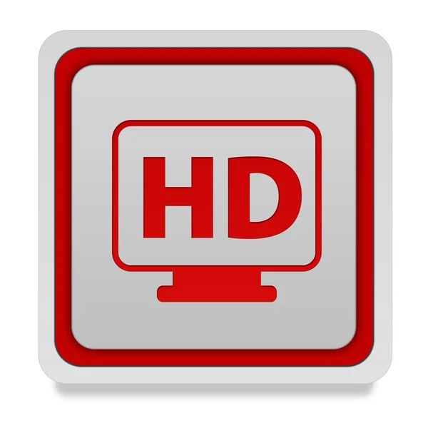 Ícone quadrado HD no fundo branco — Fotografia de Stock