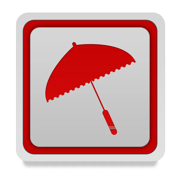Paraguas icono cuadrado sobre fondo blanco — Foto de Stock