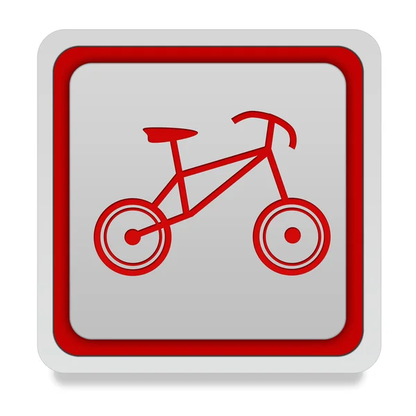 Bicicleta icono cuadrado sobre fondo blanco — Foto de Stock
