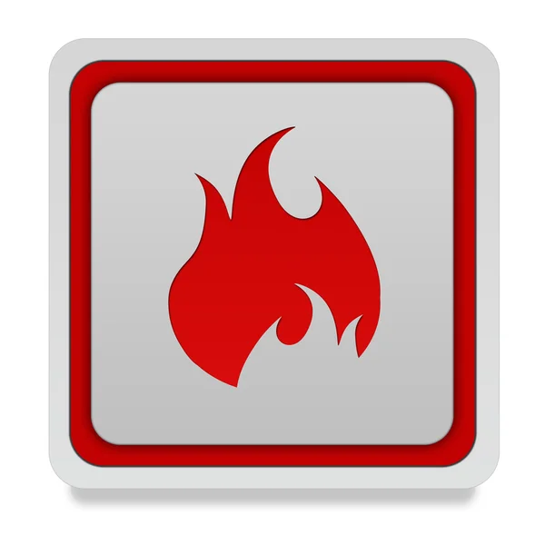 Feuer-Quadrat-Symbol auf weißem Hintergrund — Stockfoto