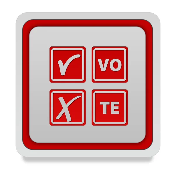 Głosowanie ikona kwadrat na białym tle — Zdjęcie stockowe