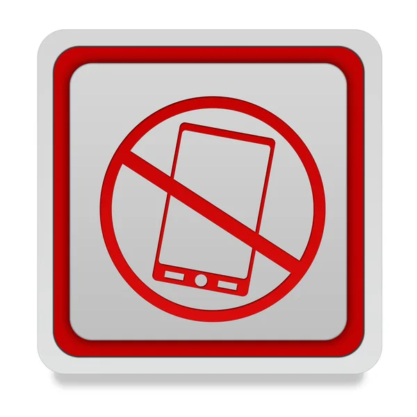 Phone ban square icon on white background — Stock Photo, Image