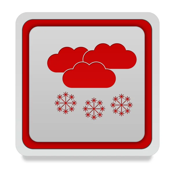 Śnieg ikona kwadrat na białym tle — Zdjęcie stockowe