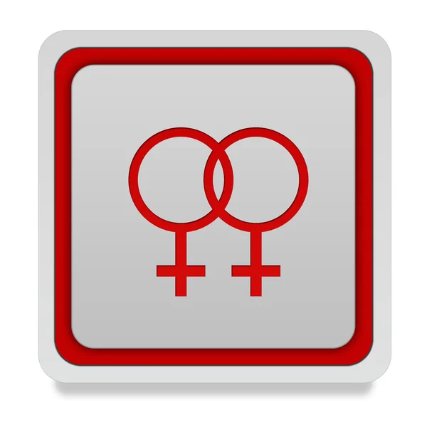 Icona quadrata lesbica su sfondo bianco — Foto Stock