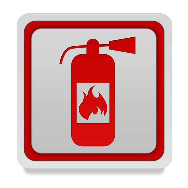 Fire extinguisher square icon on white background — Stock Photo, Image