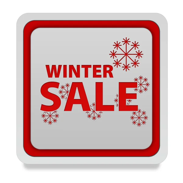 Χειμώνας πώληση τετράγωνο εικονίδιο σε άσπρο φόντο — Φωτογραφία Αρχείου