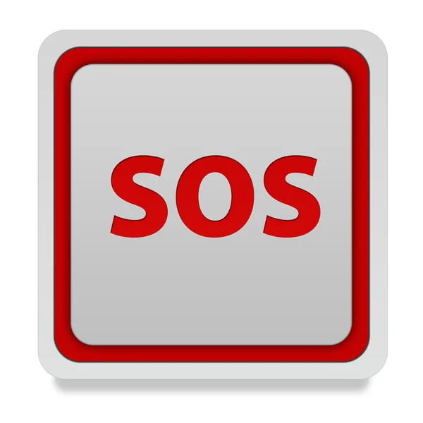 SOS square icon on white background — Stock Photo, Image