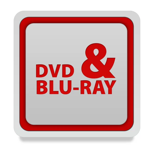 Значок Dvd и bluray square на белом фоне — стоковое фото