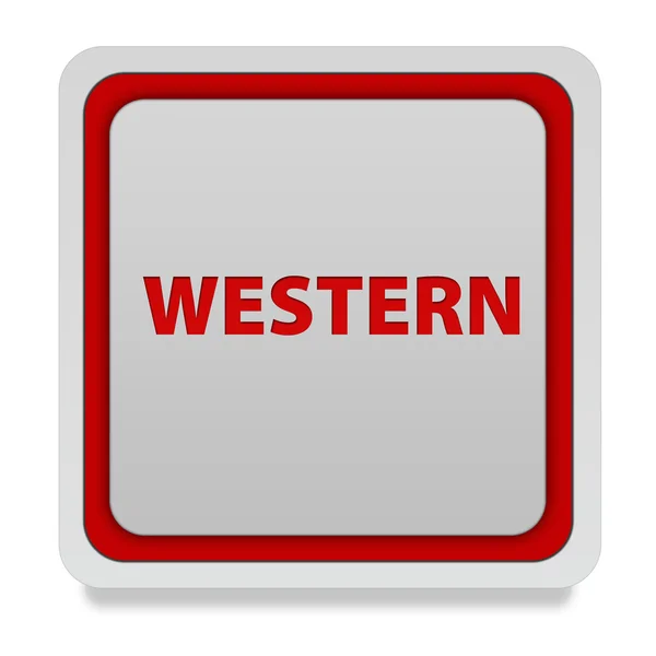Ícone quadrado ocidental no fundo branco — Fotografia de Stock