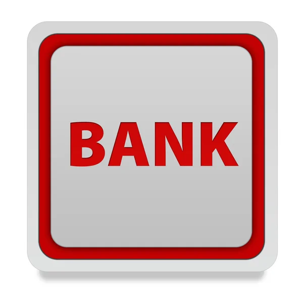 Banco icono cuadrado sobre fondo blanco —  Fotos de Stock