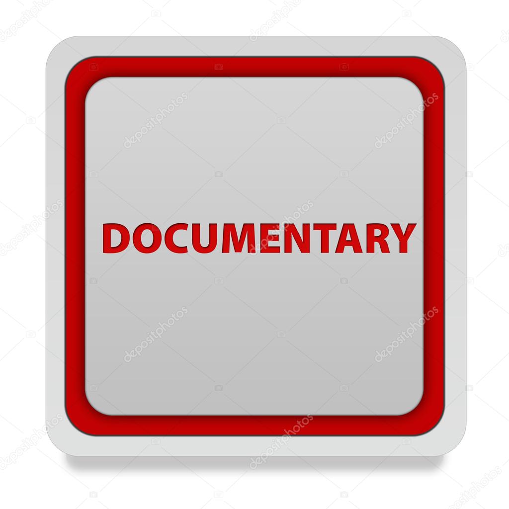 Documentary square icon on white background