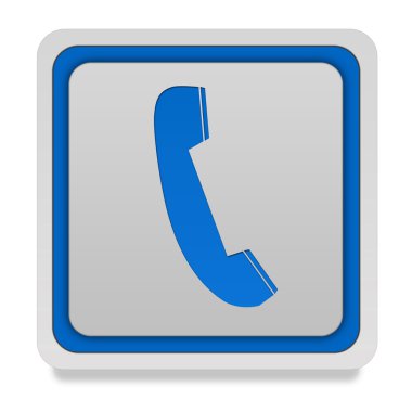 Beyaz arka plan üzerinde telefon kare simgesini