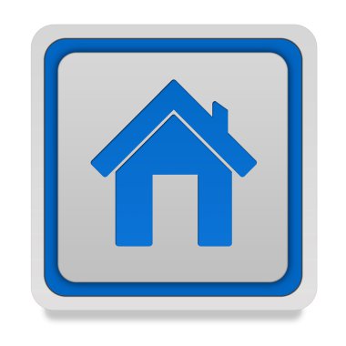 Beyaz arka plan üzerinde ev kare simgesini