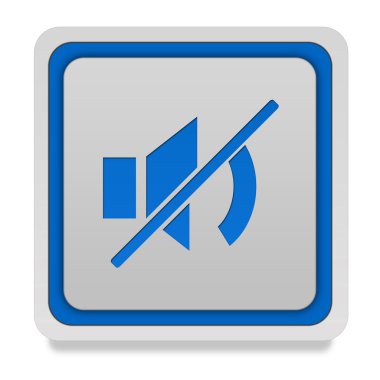 Beyaz arka planda sessiz kare simgesi