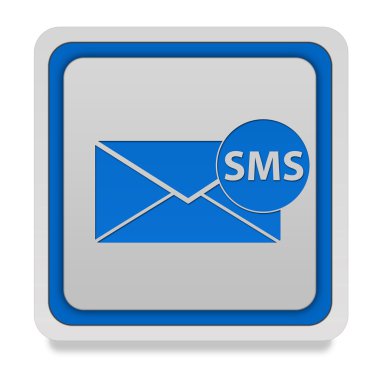 SMS simgesi beyaz arka plan üzerinde kare