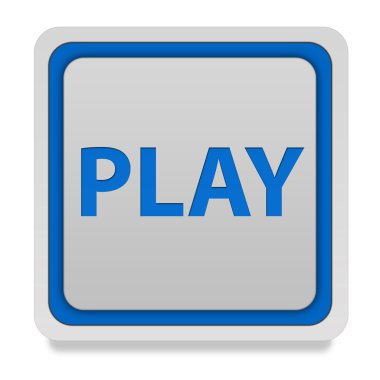 kare simgesi beyaz arka plan üzerinde oynamak