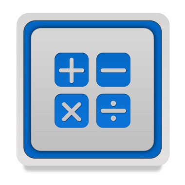 Beyaz arka plan üzerinde kare simgesi hesaplamak