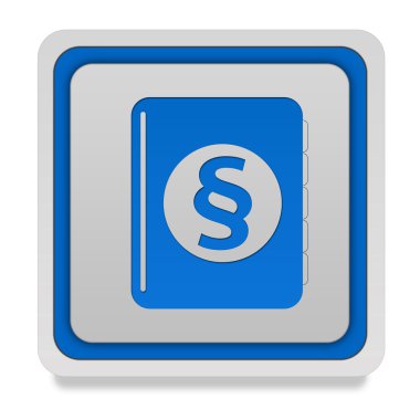 Beyaz arka planda hukuk kare simgesi