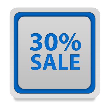 Beyaz arka plan üzerinde satış % 30'u kare simgesi