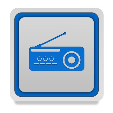 Beyaz arka planda radyo kare simgesi