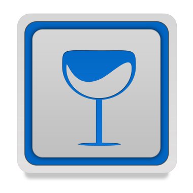 Beyaz arka plan üzerinde şarap kare simgesi