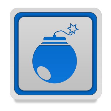 Beyaz arka plan üzerinde bomba kare simgesi