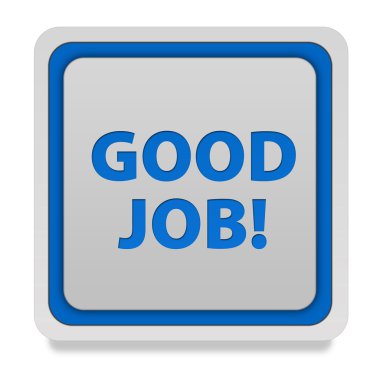 Beyaz arka plan üzerinde iyi iş kare simgesi