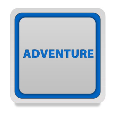 Macera kare simgesi beyaz arka plan üzerinde