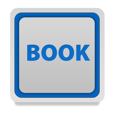 Beyaz arka plan üzerinde kitap kare simgesini