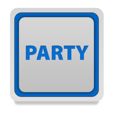 Beyaz arka plan üzerinde parti kare simgesi