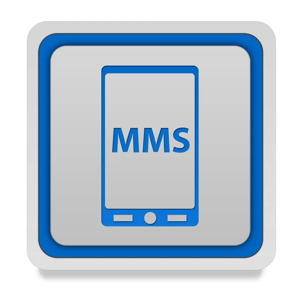 MMS simgesi beyaz arka plan üzerinde kare — Stok fotoğraf