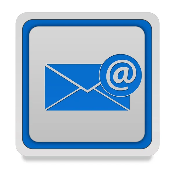 E-Mail quadratisches Symbol auf weißem Hintergrund — Stockfoto