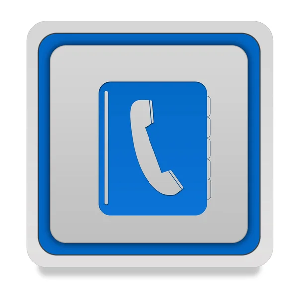 Phonebook square icon on white background — Stock Photo, Image