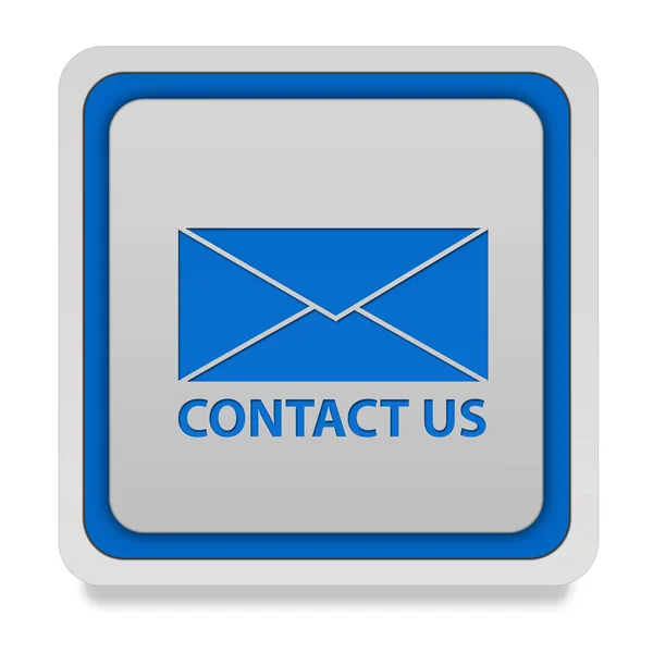 Contact us square icon on white background — Stock Photo, Image