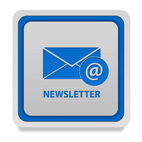 Newsletter icône carrée sur fond blanc — Photo