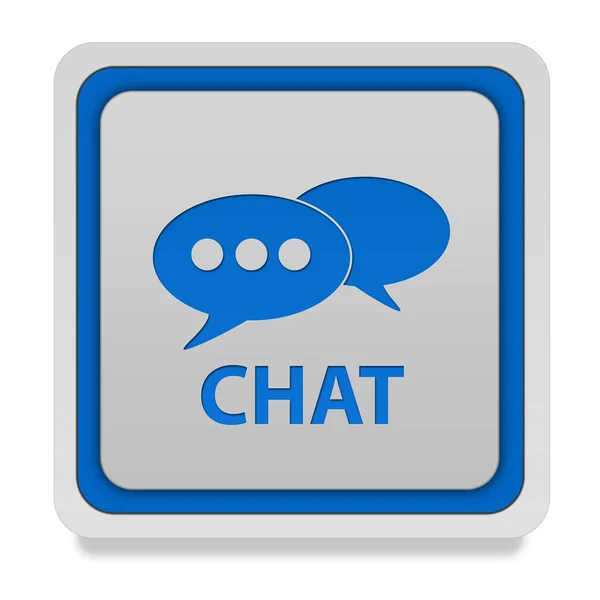 Chat fyrkantiga ikonen på vit bakgrund — Stockfoto