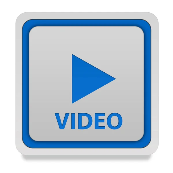 Иконка квадрата видео на белом фоне — стоковое фото