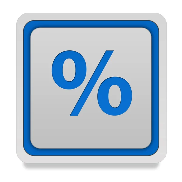 Percentuale icona quadrata su sfondo bianco — Foto Stock