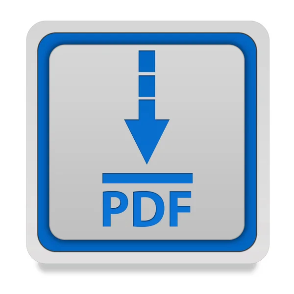 Pdf descargar icono cuadrado sobre fondo blanco — Foto de Stock