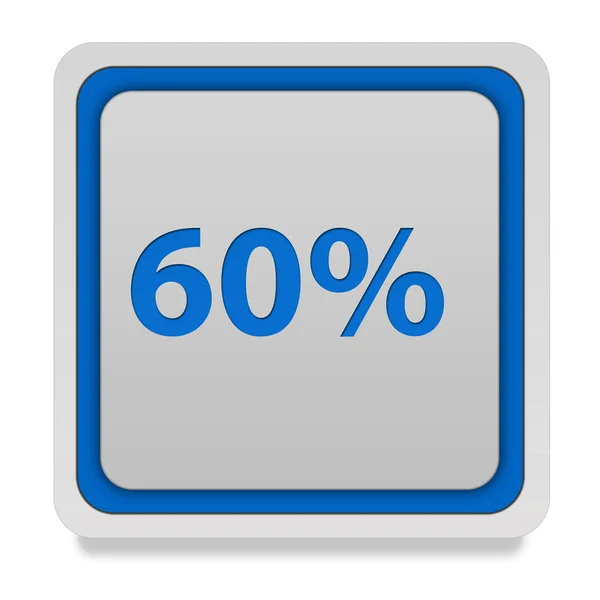 Sessenta por cento ícone quadrado no fundo branco — Fotografia de Stock