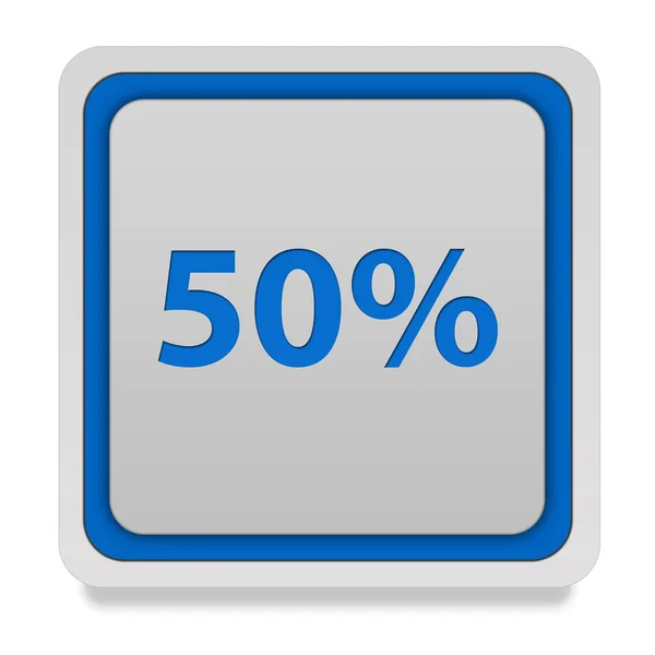 Fünfzig Prozent quadratisches Symbol auf weißem Hintergrund — Stockfoto