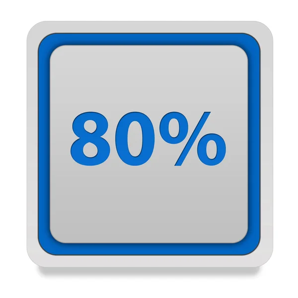 Nyolcvan százaléka négyzet alakú ikon a fehér háttér — Stock Fotó